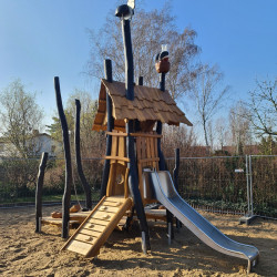 Spielanlage Rutschenturm Spielgerat mit Storch Robinienholz Rutsche 4830