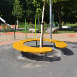 Freiraum Objekte Ney gebogene halbrunde Bank  freie Form 