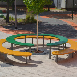 Freiraum Objekte Ney gebogene halbrunde Bank und Tisch freie Form 4978