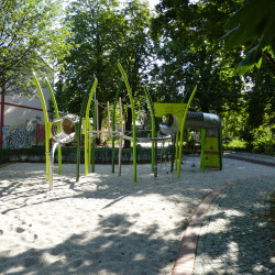 Spiel Bau Spielstruktur Spielplatz Edelstahl Rutsche Grasart Design 5034